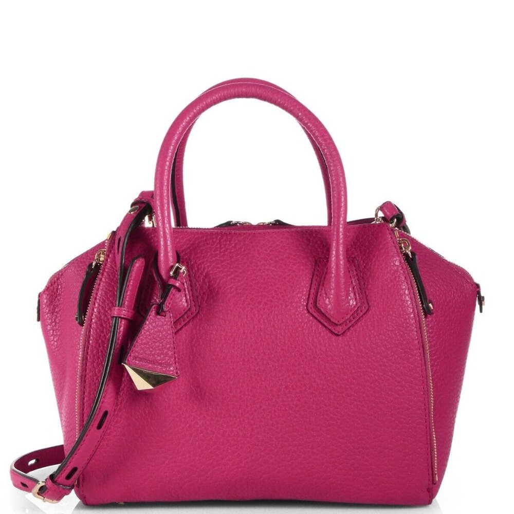 Rebecca Minkoff Mini Perry Satchel FUCSHIA PINK Pebbled Leather Satchel NWT